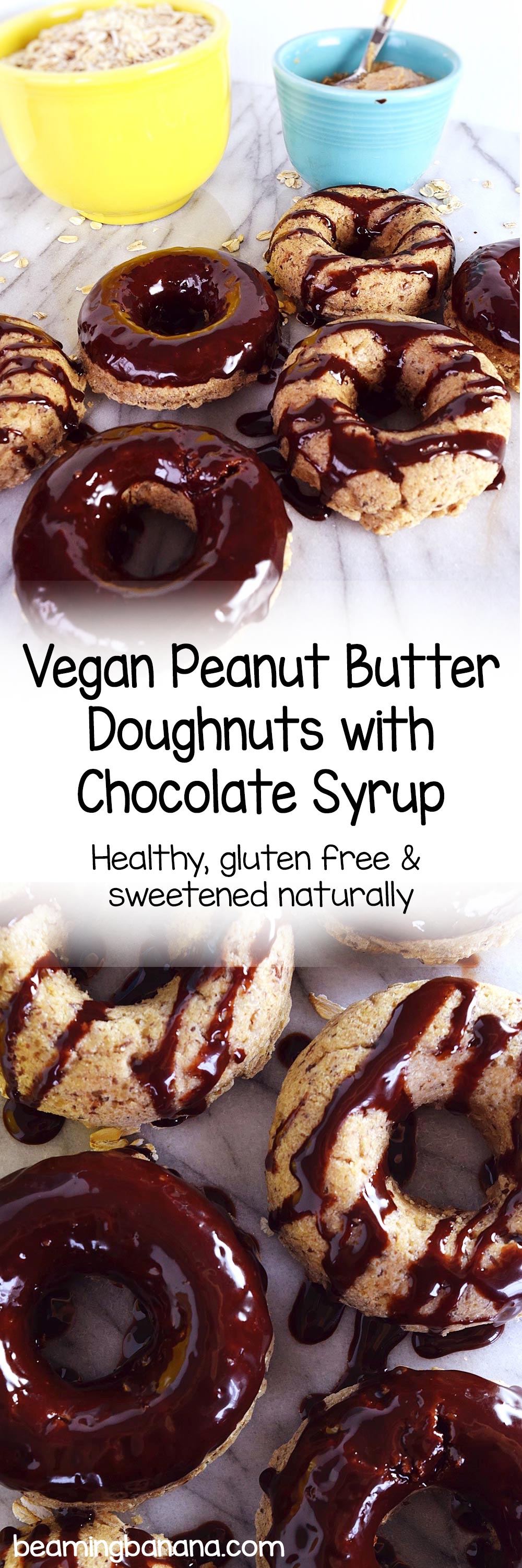 Vegan Peanut Butter Doughnuts with Chocolate Glaze - Sweet Vegan Sara