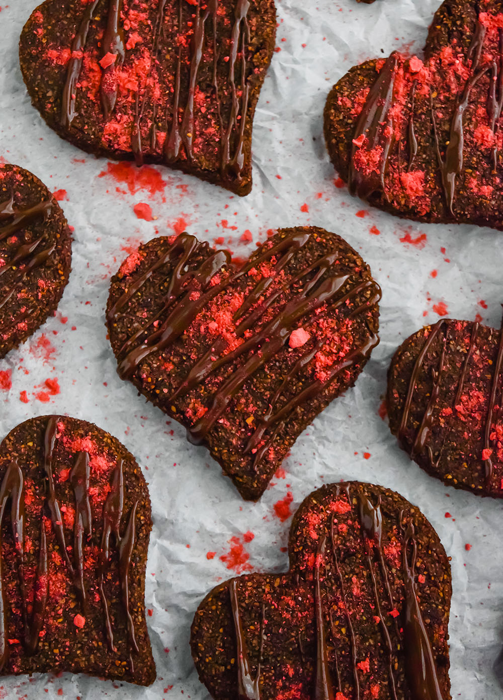 Vegan Valentine's Day Chocolate Strawberry Cookies
