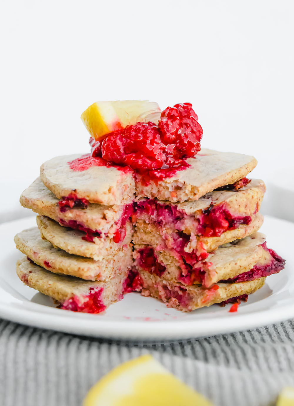 Vegan Lemon Raspberry Pancakes