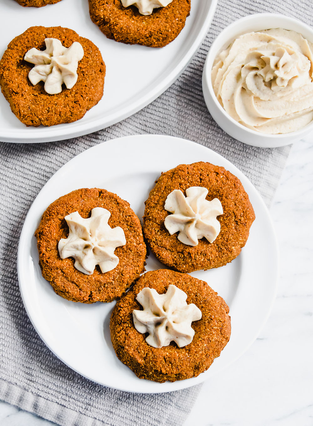 Vegan Gingerbread Cream Cheese Thumbprint Cookies