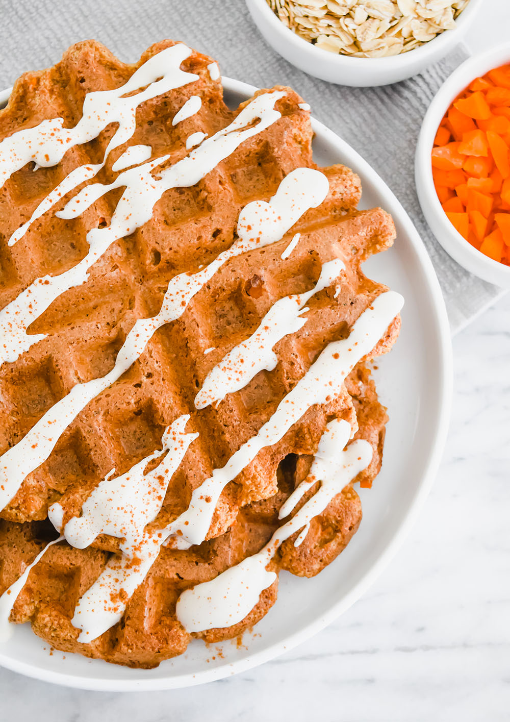 Vegan Carrot Cake Waffles