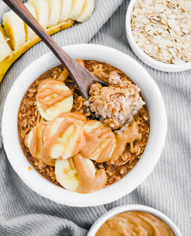 Vegan Single Serve Peanut Butter Banana Baked Oatmeal Sweet Vegan Sara