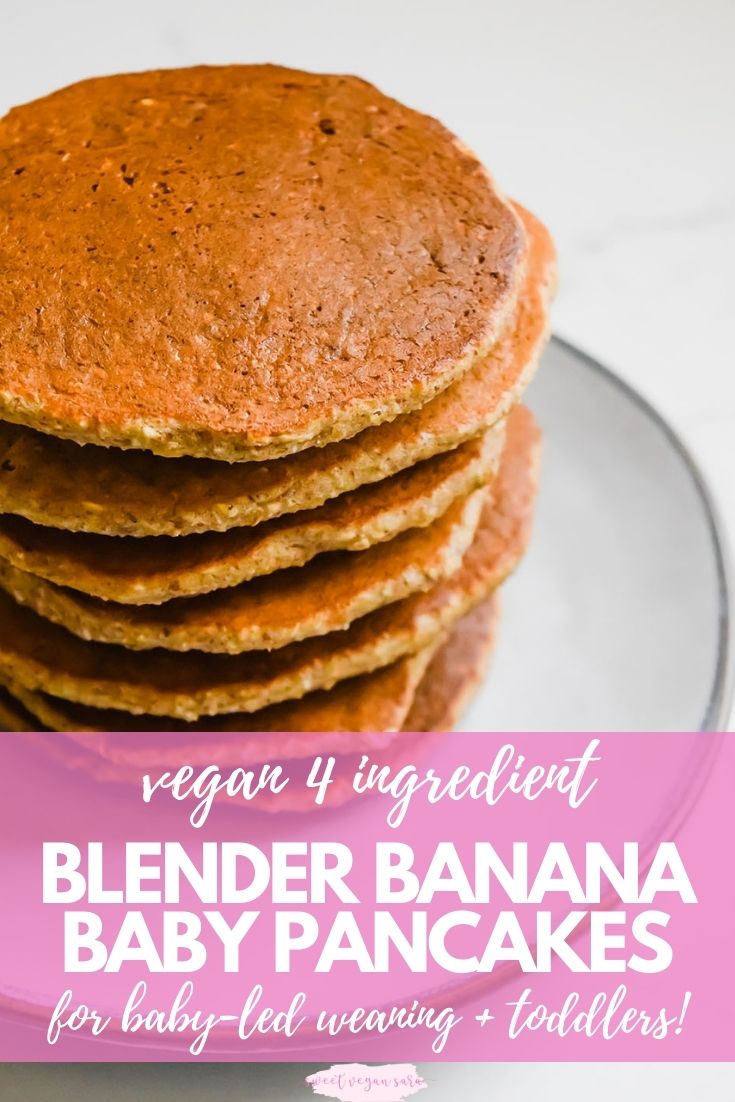 Vegan 4 Ingredient Blender Banana Baby Pancakes - Sweet Vegan Sara