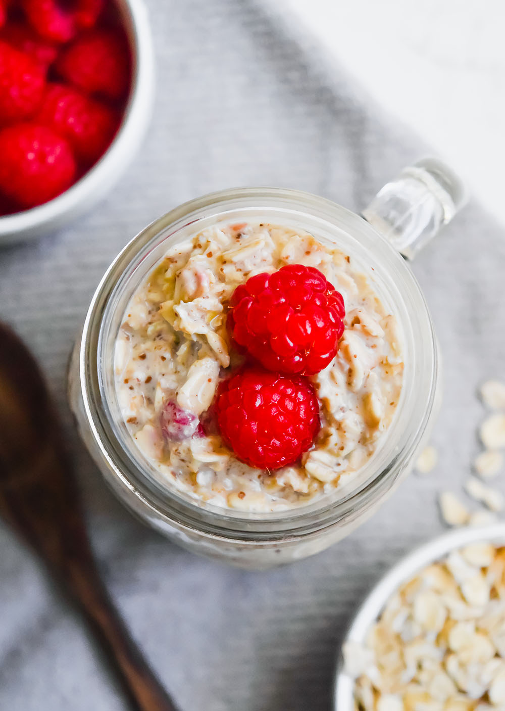 Vegan Peanut Butter and Jelly Overnight Oats
